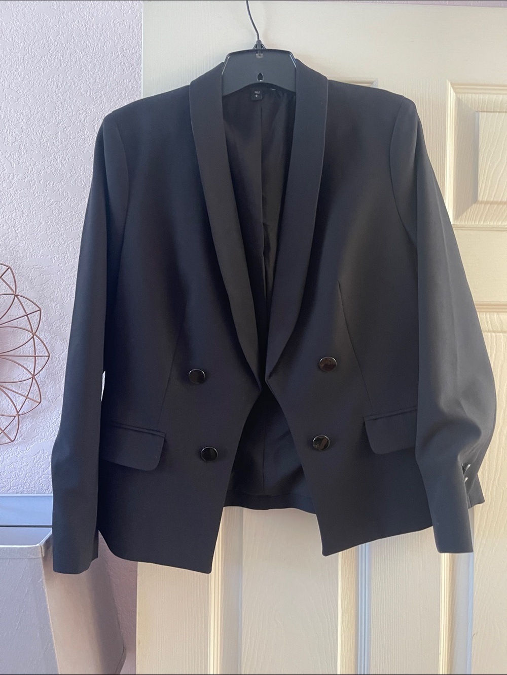 Express Black Double-Breasted Shawl Collar Women's Blazer